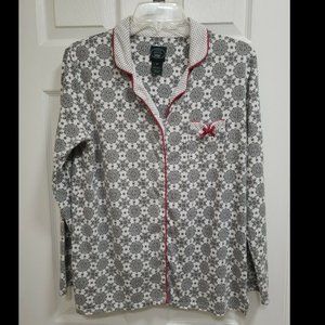 Laura Ashley Long Sleeve Pajama Top Size M cotton